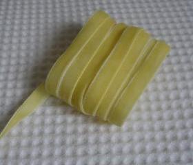 3 Yards Yellow Velvet Ribbon 3/8 inch - 05